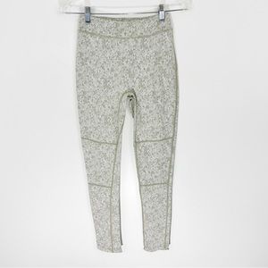 Gymshark Washed Khaki Fleur Textured High Rise Full Length Leggings